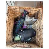 Basket With Umbrella, Flashlight, Decor