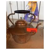 Copper Teapot with Black Handle