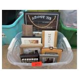 Picture Frames and Chalkboard Sign
