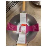 Dexam 34cm Heavy Gauge Carbon Steel Wok