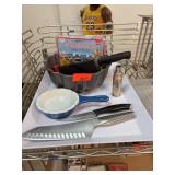 Kitchen and Barware Lot with Knives