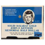 14K Gold John F. Kennedy Memorial Mini Half Dollar