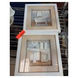 Framed Bathroom-Themed Wall Art Prints Set