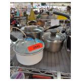 3 Mixed Brand Sauce Pans With Lids
