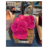 Melissa Pink Slide Sandals w Floral Accents Sz 8