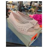 Melissa Nude Pink Peep Toe Flats Size 8