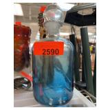 Blue Glass Apothecary Jar with Stopper