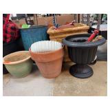 4 Flower Pots and Garden Tools