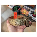 Fossil Small Gold-Tone Leather Belt