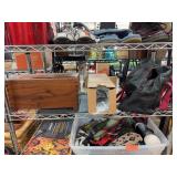 Lot: Wooden Box, AC Hose, Steam Cleaner