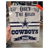 Dallas Cowboys Obey The Rules Metal Sign