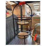 Two-Tier Metal and Wood Stand