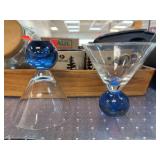 Blue Base Modern Cocktail Glasses