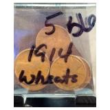 1914 Lincoln Wheat Penny Group of 5