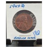 1942-D Lincoln Wheat Cent, Choice UNC