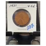 1921 Lincoln Wheat Cent V.Gd