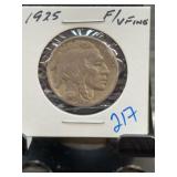 1925 Buffalo Nickel Five Cents Coin
