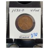 1932-D Lincoln Wheat Cent, Very Fine
