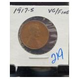 1917-S Lincoln Wheat Cent VG/Fine