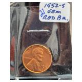 1952-S Lincoln Wheat Cent Gem Red BU