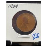 1909 Lincoln Wheat Cent Penny