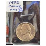 1952 Jefferson Nickel Choice UNC