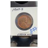 1947-S Lincoln Wheat Cent Choice UNC