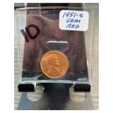 1951-S Lincoln Wheat Cent GEM RED