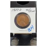 1927-D Lincoln Wheat Cent VG/Fine