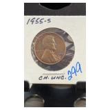 1955-S Lincoln Wheat Cent, CH. UNC.