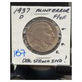 1937-D Buffalo Nickel Mint Error