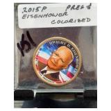 2015P Eisenhower Colorized $1 Coin