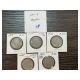 5 Buffalo Nickels, 1914"1937