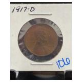 1917-D Lincoln Wheat Cent Penny