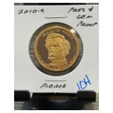 2010-S Franklin Pierce $1 Proof Coin