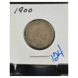 1900 Barber Dime US Silver Coin