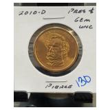 2010-D Franklin Pierce $1 Coin Uncirculated