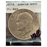 1972 Eisenhower Dollar Choice UNC T-1 Rev