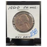 1950-D Jefferson Nickel CH. UNC.