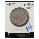 1927 Buffalo Nickel Very Fine 20