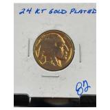 24K Gold Plated Buffalo Nickel
