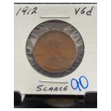 1912 Lincoln Wheat Cent Penny VG Condition