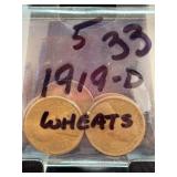 1919-D Wheat Penny Group of 5