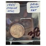 1955 Roosevelt Dime Choice UNC