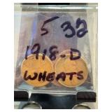 1918-D Lincoln Wheat Cents Lot of 5