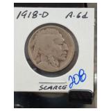 1918-D Buffalo Nickel, Scarce