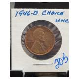 1946-D Lincoln Wheat Cent Choice Unc