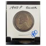 1945-P Jefferson Silver War Nickel
