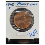 1946-S Lincoln Wheat Cent Choice UNC