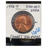 1956-D Lincoln Wheat Cent DDO-007 65RD
